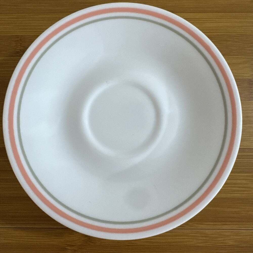 Corelle Set of 12 Saucers 6 1/4" Peach Floral Pattern